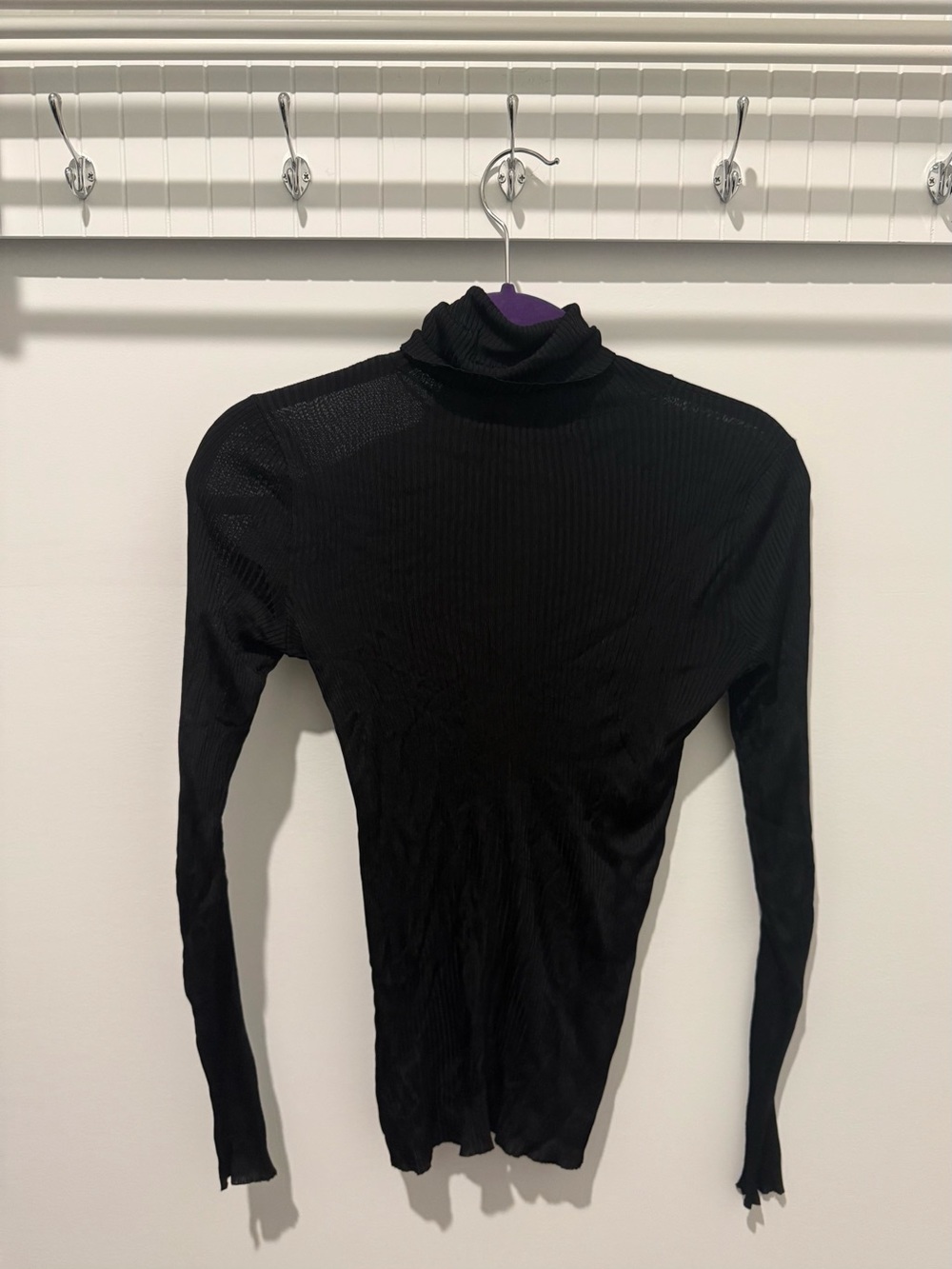 Ralph Lauren Black Ribbed Turtleneck Long Sleeve Top
